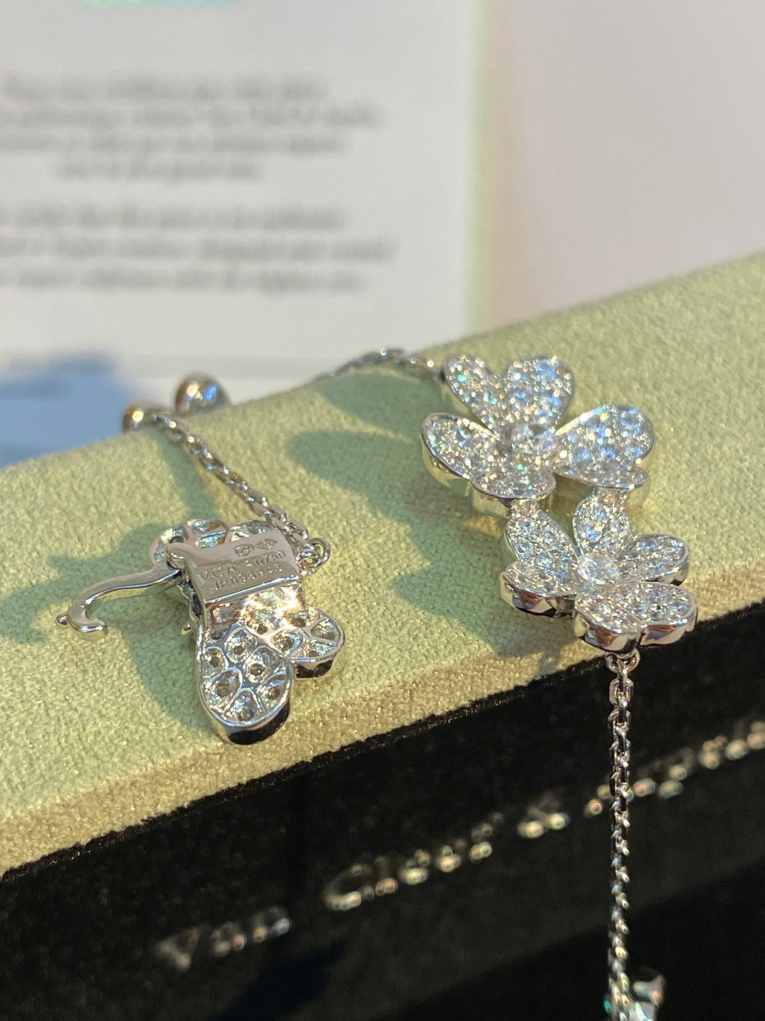 Van Cleef & Arpels Pavé Diamond Clover Bracelet