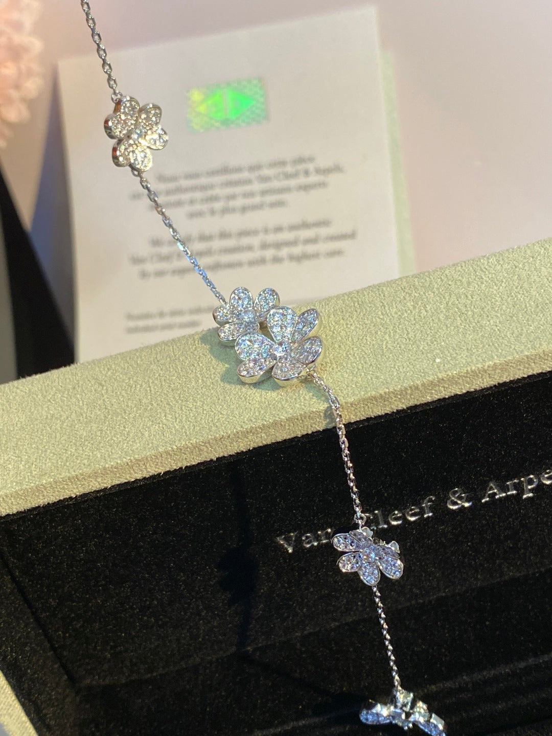 Van Cleef & Arpels Pavé Diamond Clover Bracelet