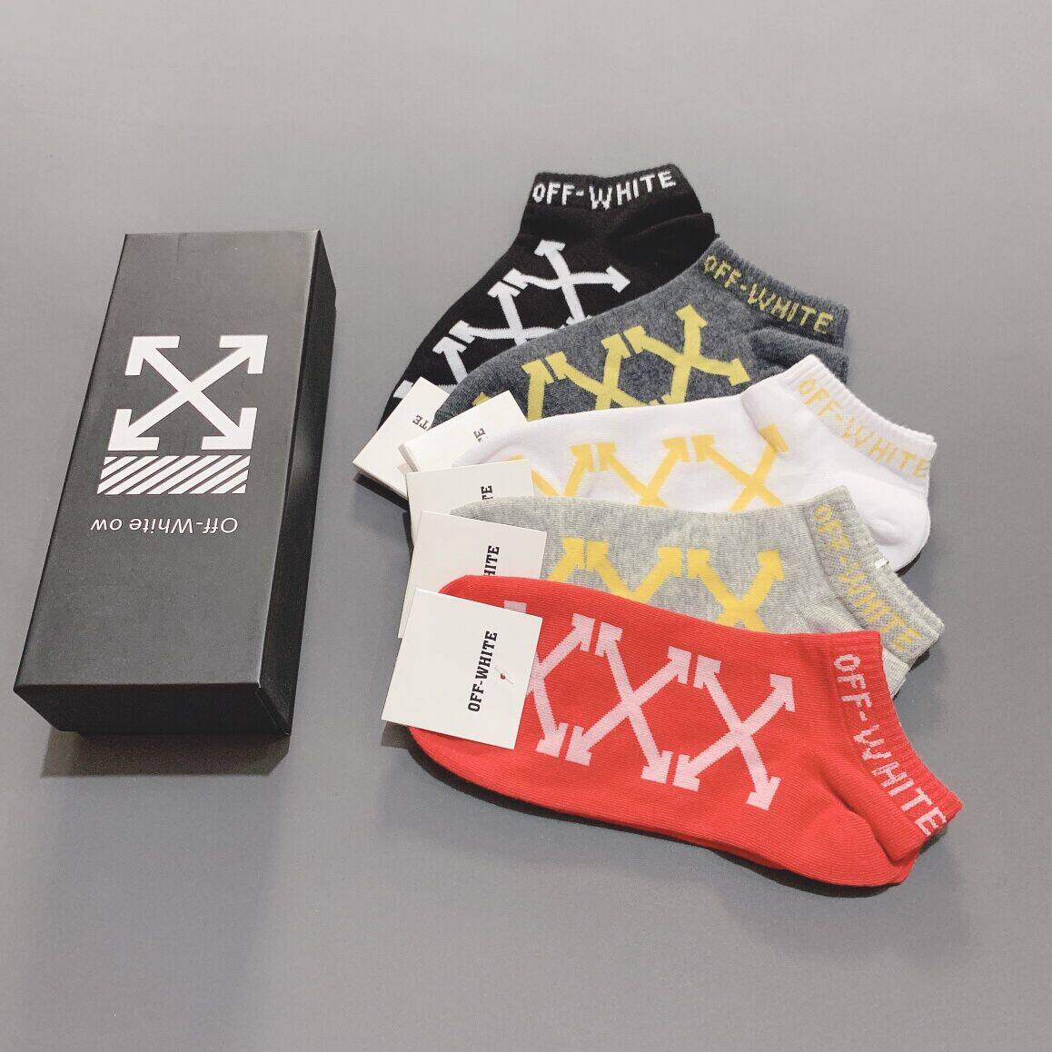 Off-White Pure Cotton Low-Cut Socks