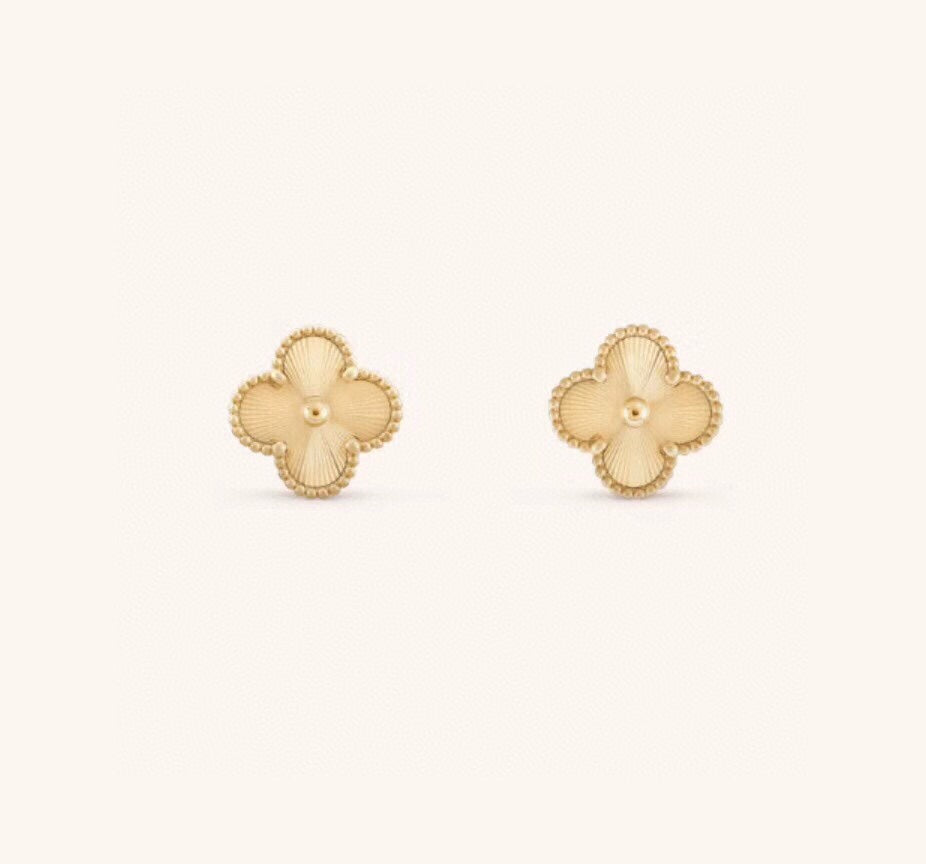 Van Cleef & Arpels-Style Clover Stud Earrings
