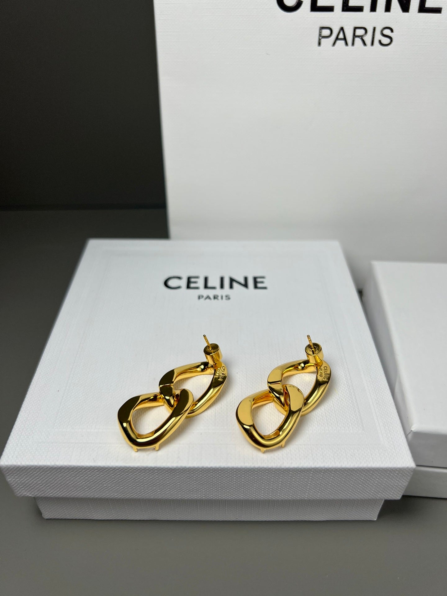 CELINE Gold-Plated Brass Earrings