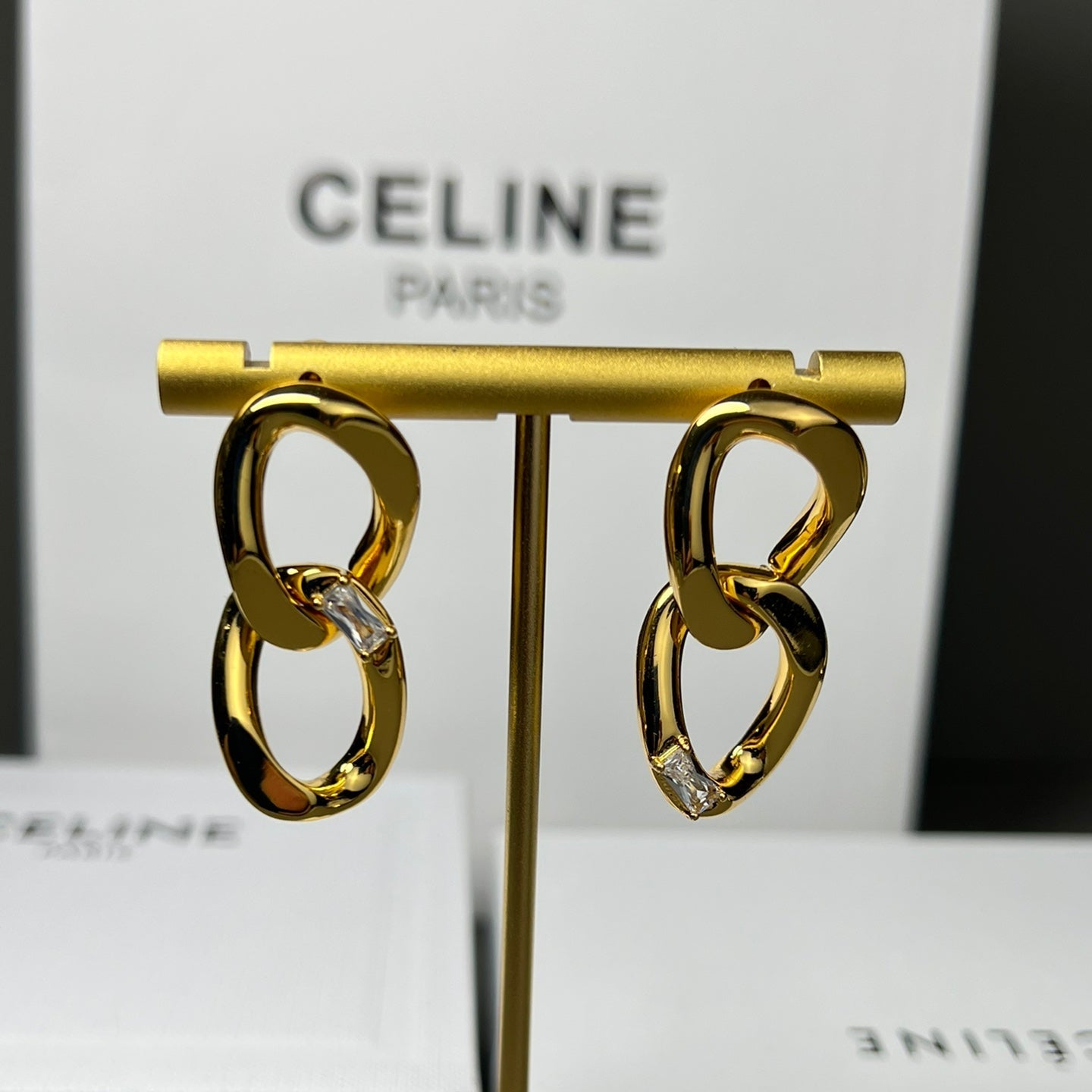 CELINE Gold-Plated Brass Earrings