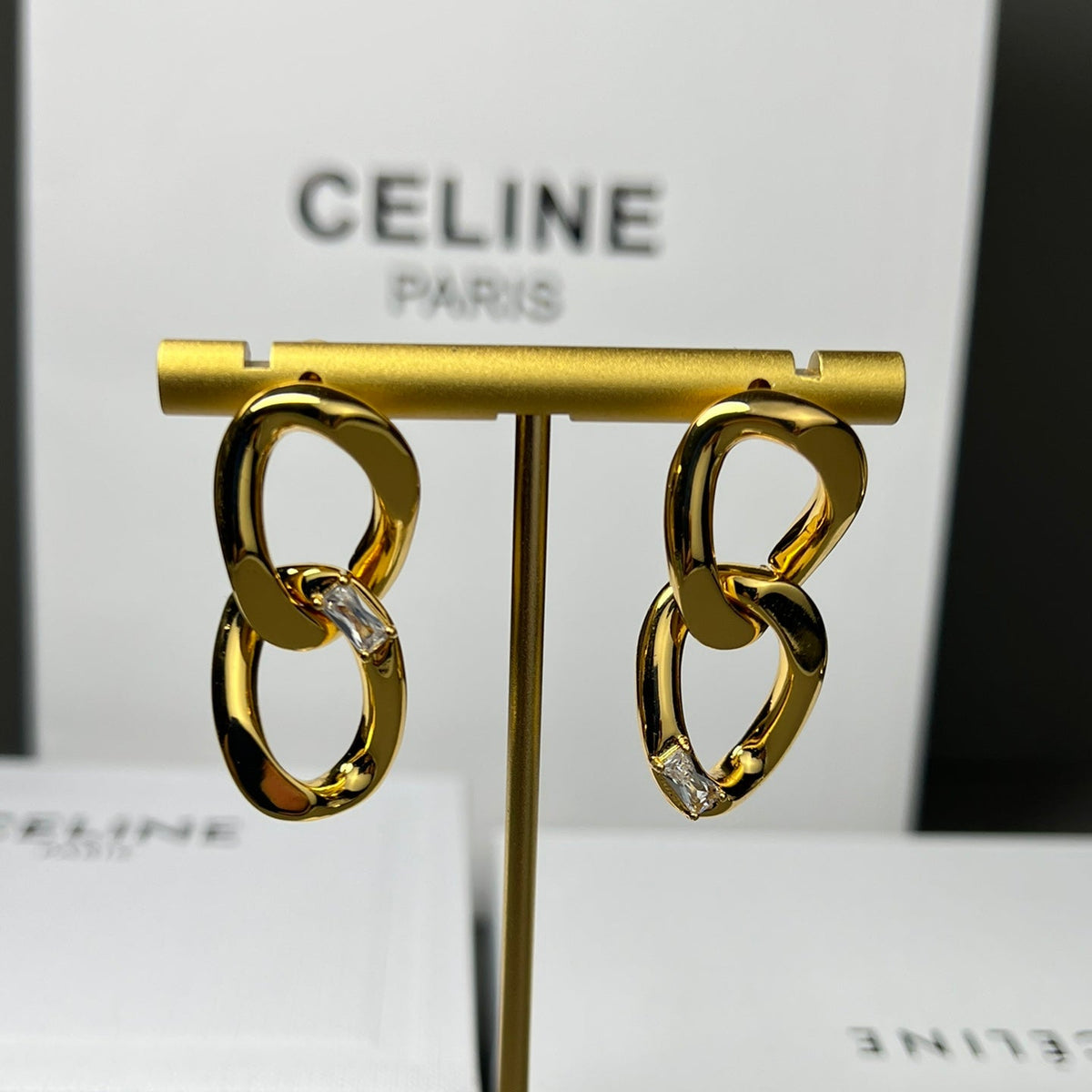 CELINE Gold-Plated Brass Earrings