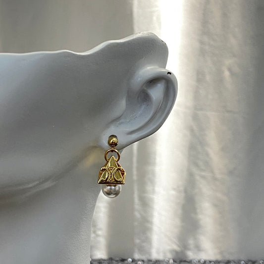 CELINE Pearl Triomphe Earrings