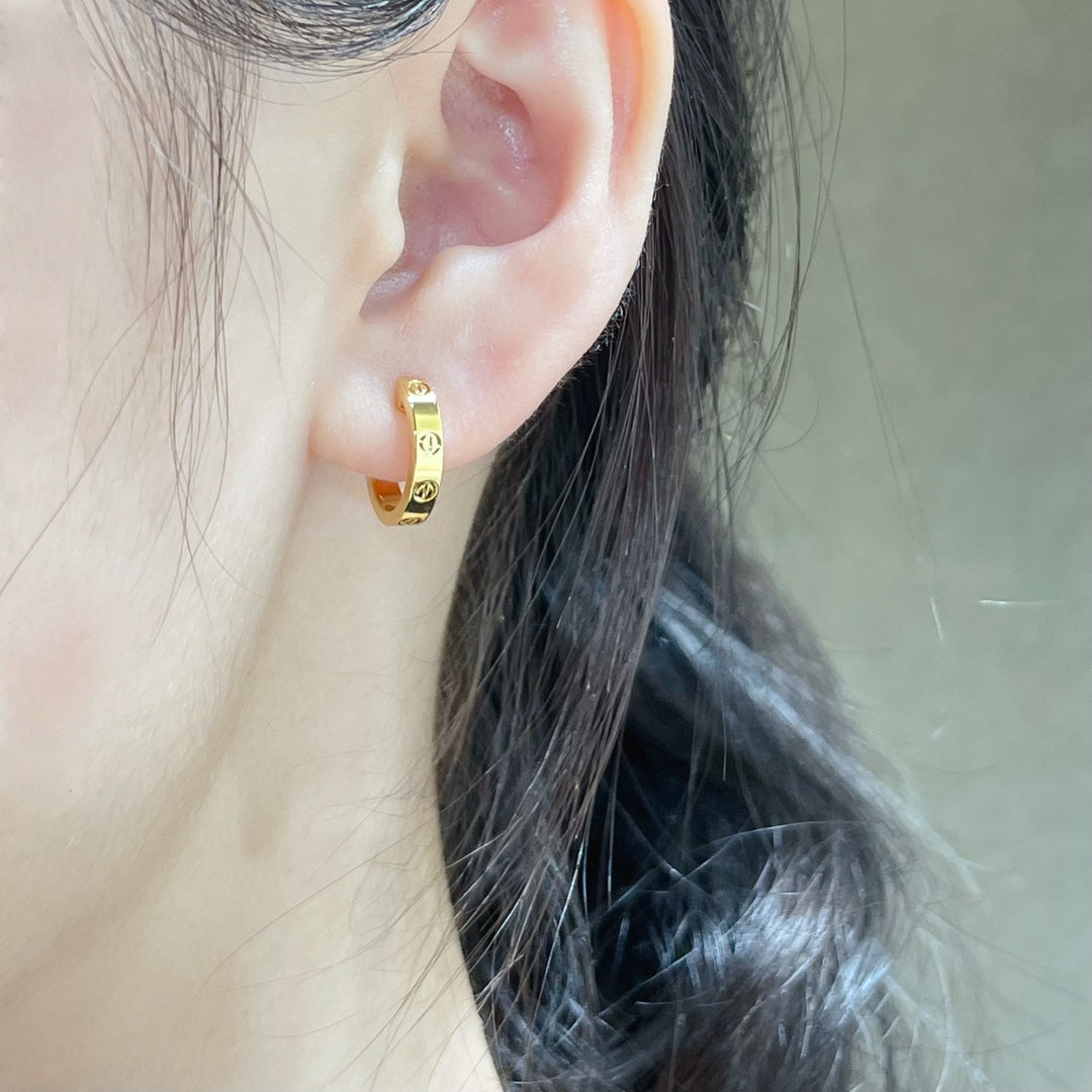 Cartier Narrow Smooth LOVE Earrings