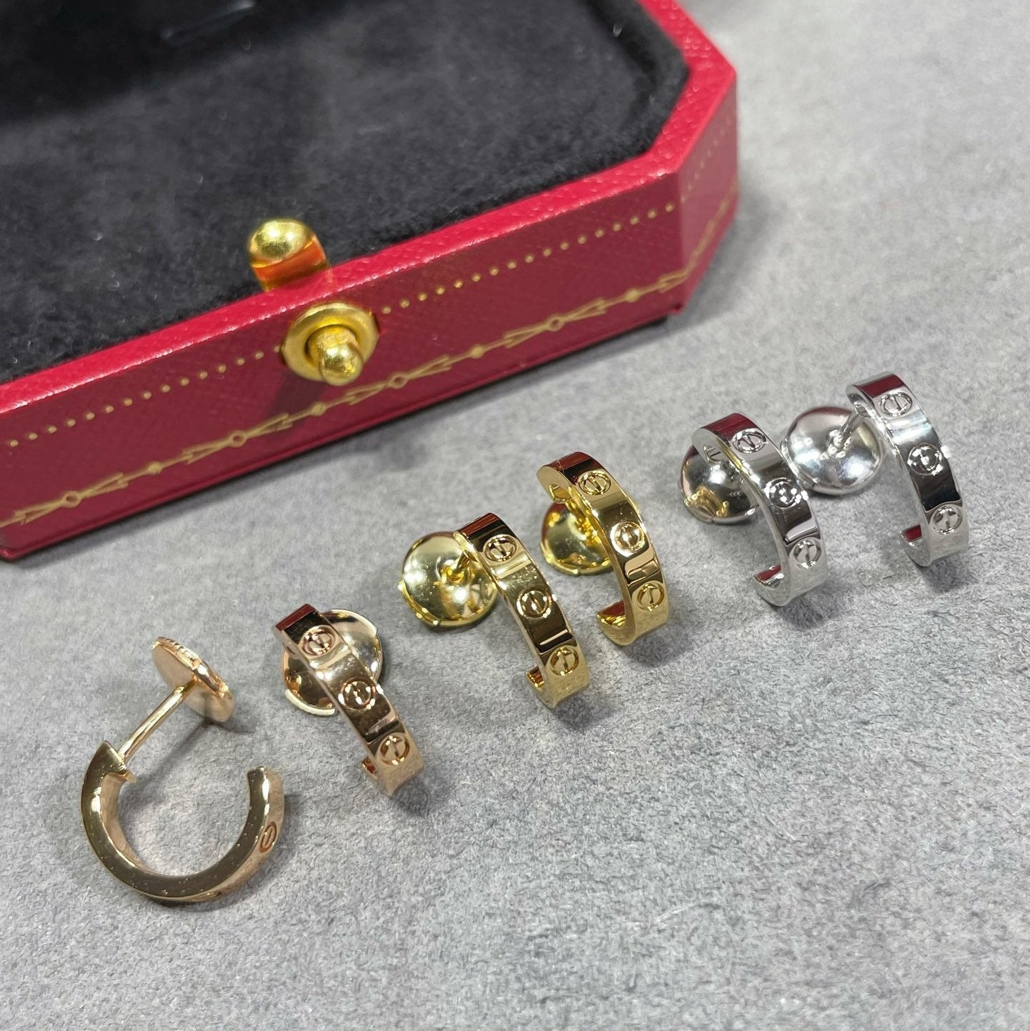 Cartier Narrow Smooth LOVE Earrings