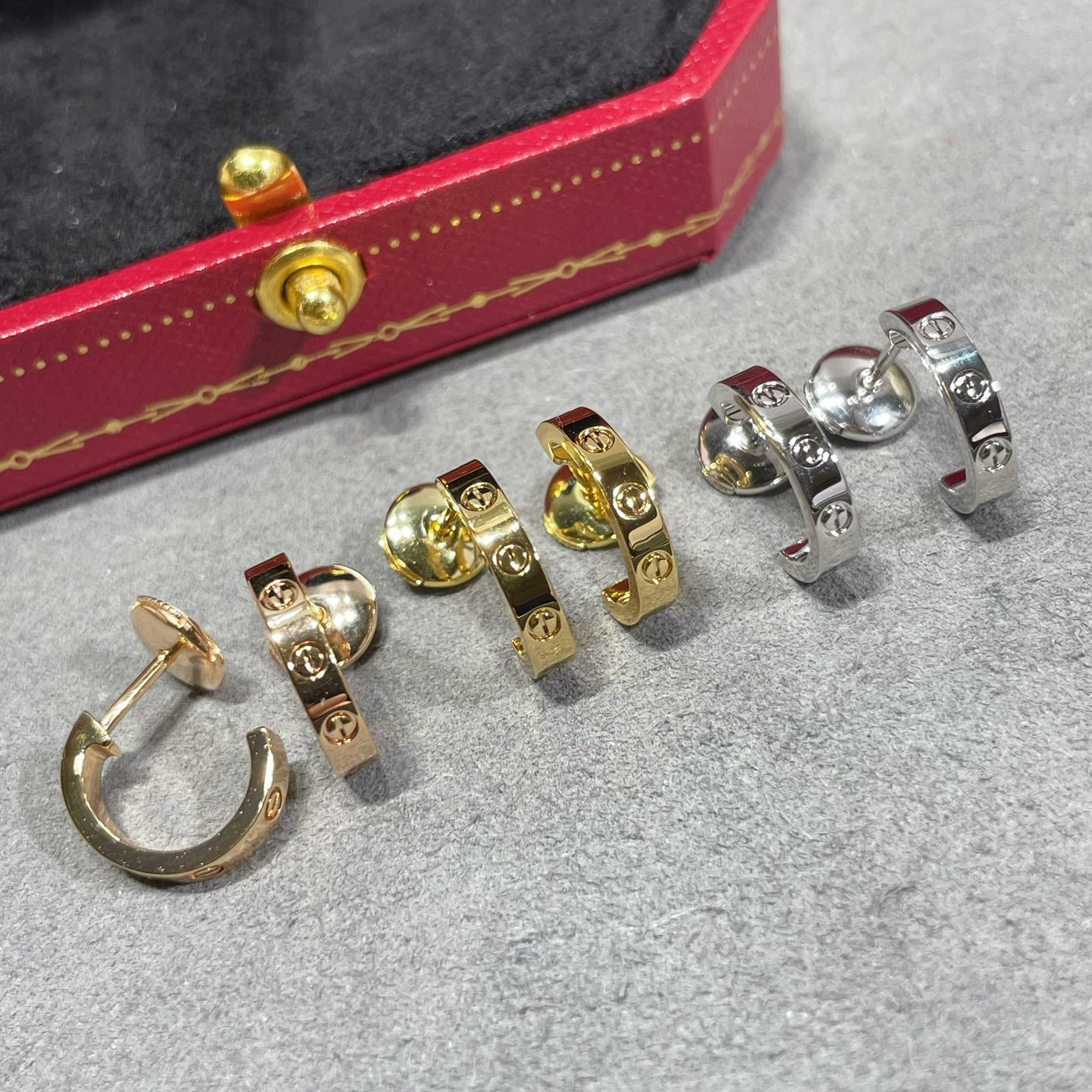 Cartier Narrow Smooth LOVE Earrings