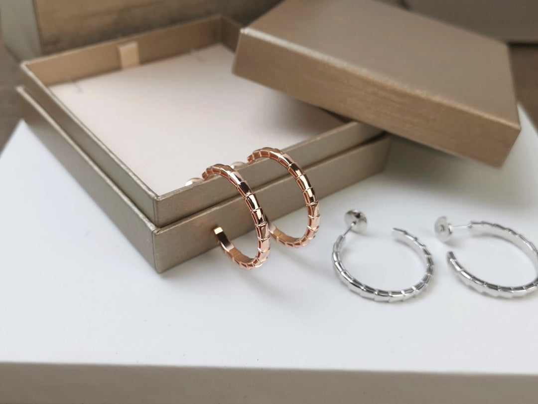 BVLGARI 925 Silver Serpenti Earrings