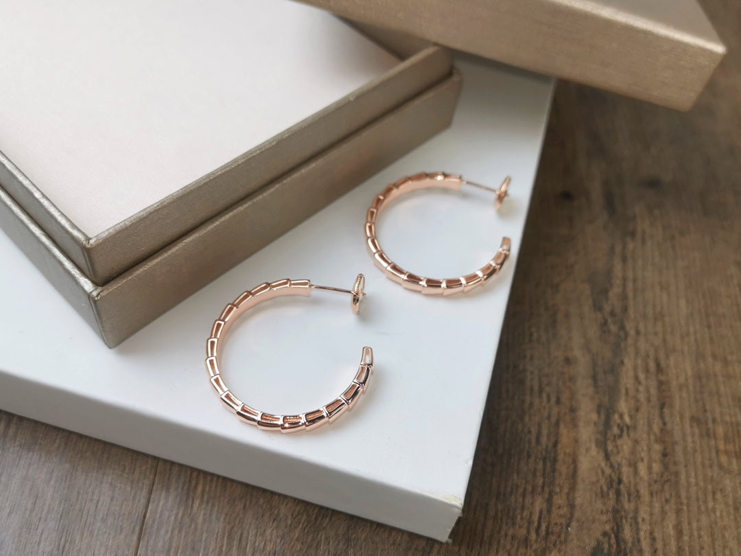 BVLGARI 925 Silver Serpenti Earrings