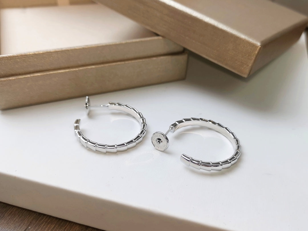 BVLGARI 925 Silver Serpenti Earrings