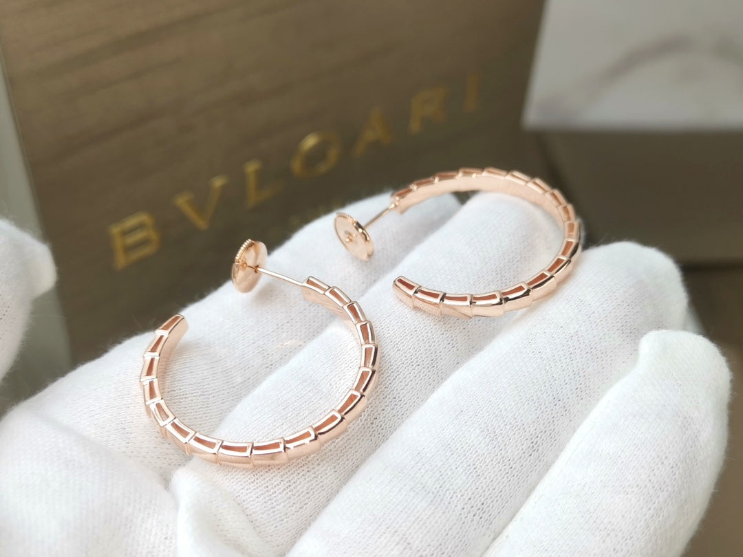 BVLGARI 925 Silver Serpenti Earrings