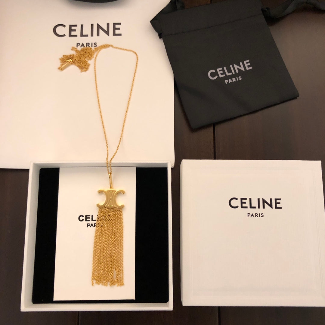 CELINE Brass Triomphe Necklace
