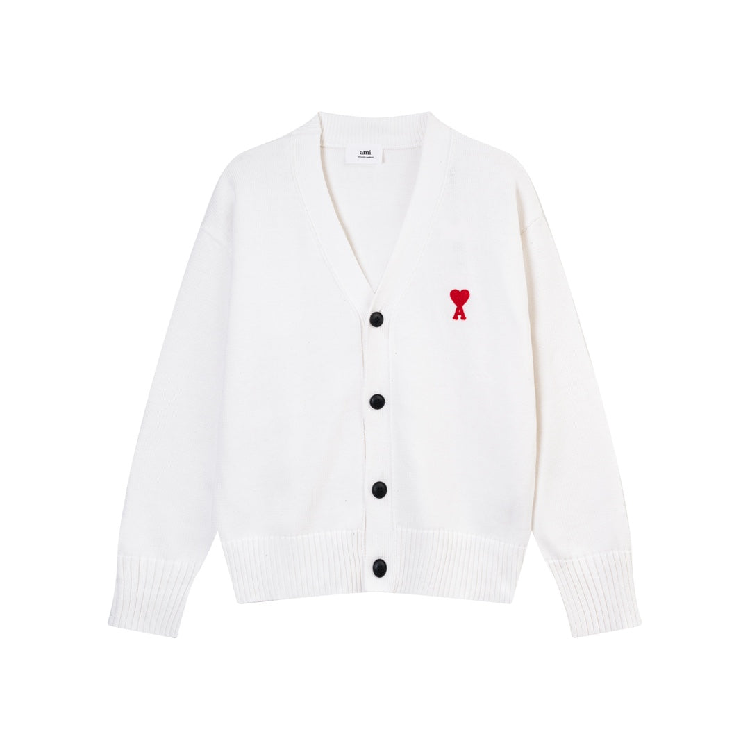 AMI PARIS Cotton and wool cardigan