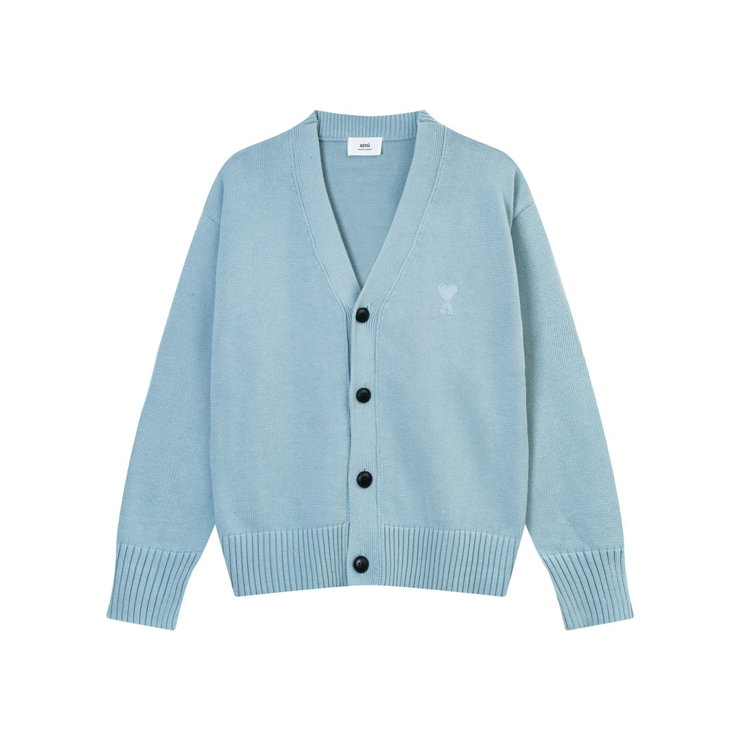 AMI PARIS Cotton and wool cardigan