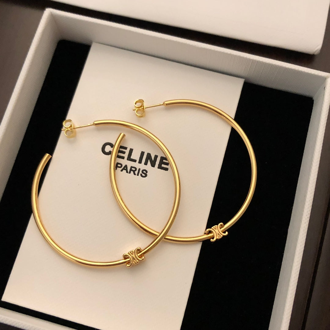 CELINE Gold-Plated Triomphe Earrings