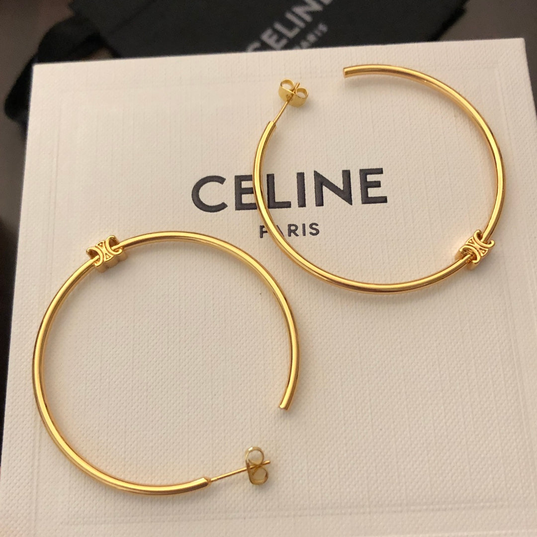 CELINE Gold-Plated Triomphe Earrings