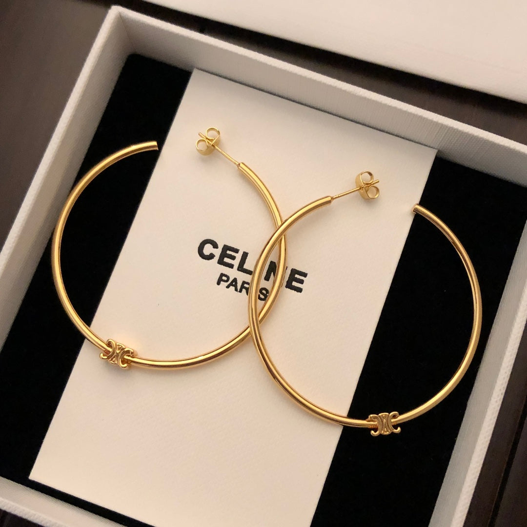 CELINE Gold-Plated Triomphe Earrings