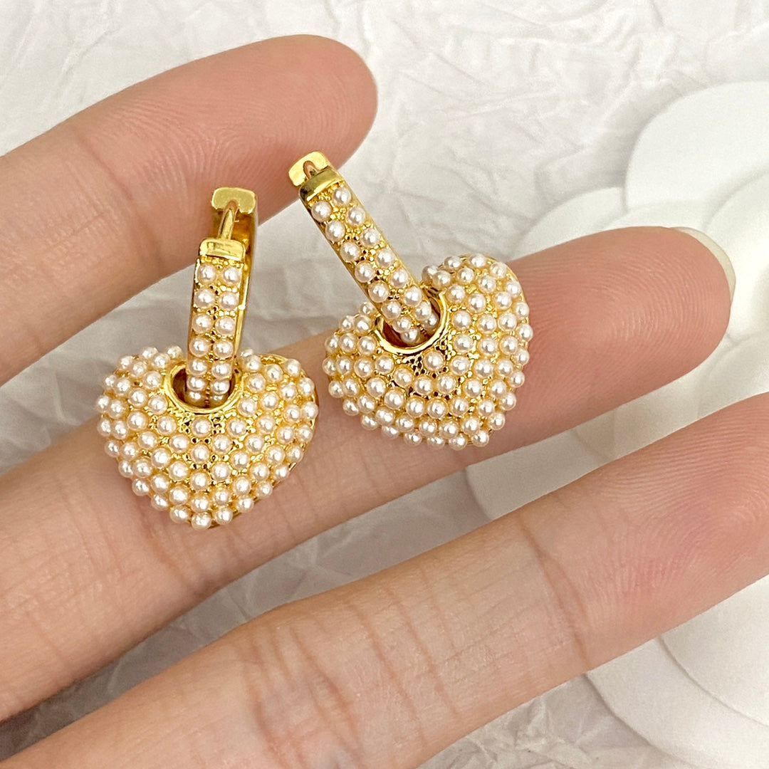 CELINE Pearl Heart Earrings