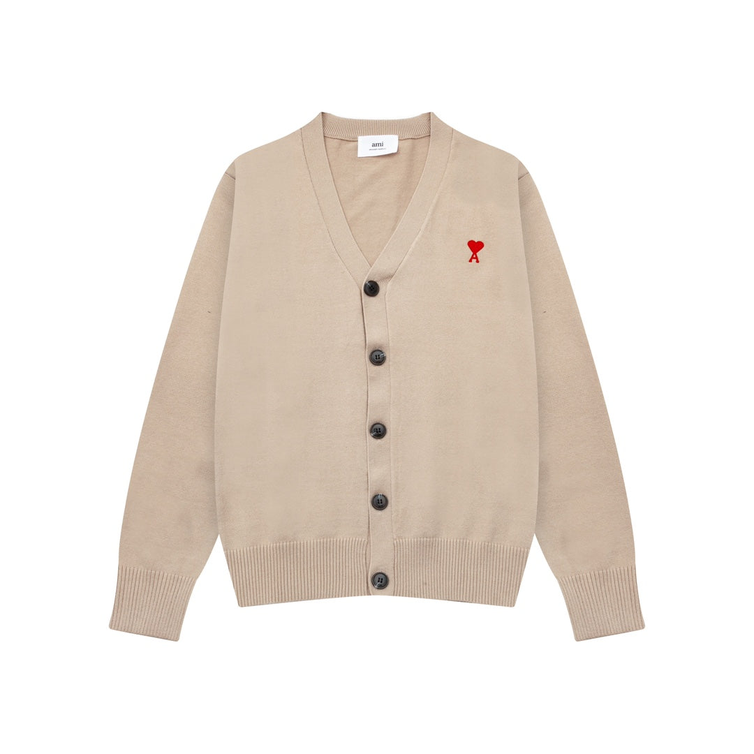 AMI PARIS Cotton and wool cardigan
