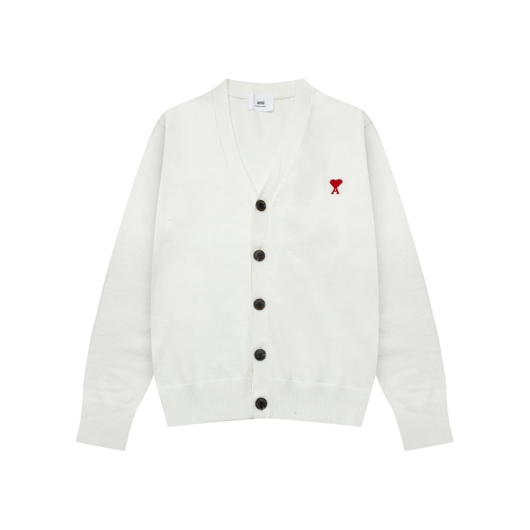 AMI PARIS Cotton and wool cardigan