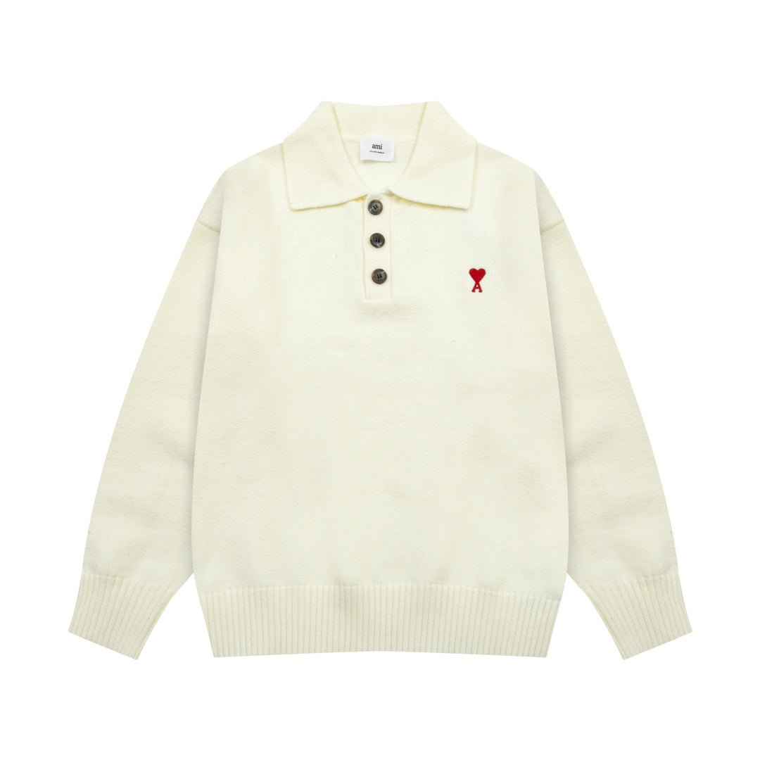 AMI PARIS Cotton and wool sweater