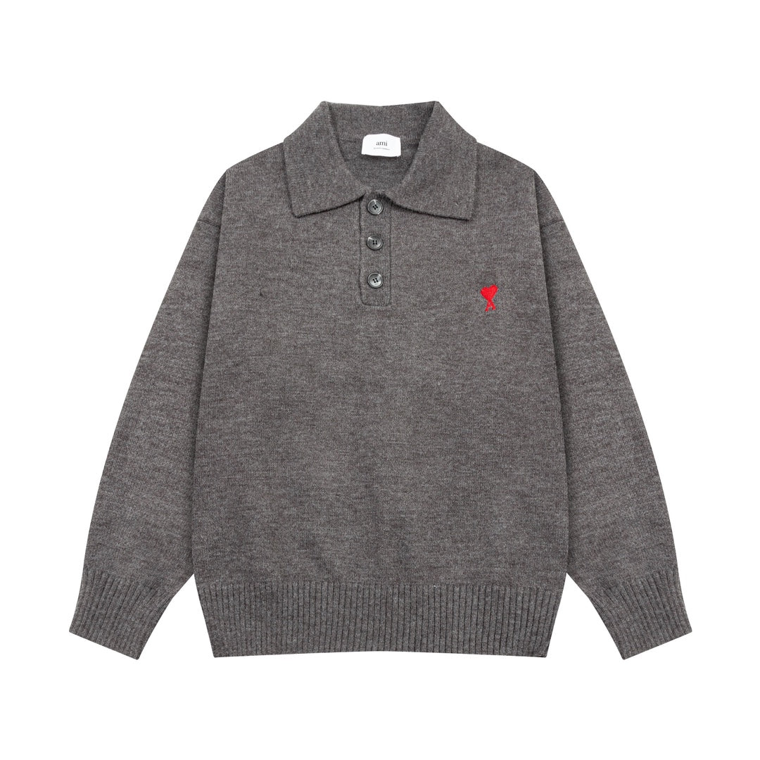 AMI PARIS Cotton and wool sweater