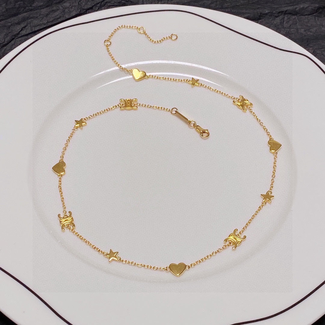 CELINE Brass Triomphe Necklace