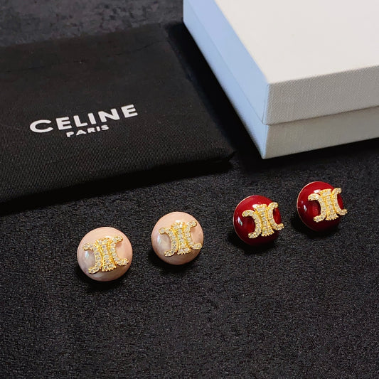 CELINE Crystal Triomphe Earrings