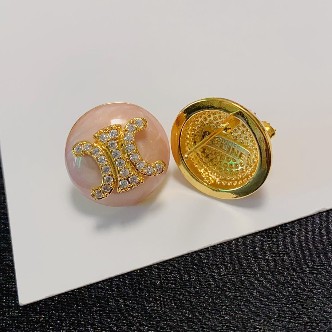 CELINE Crystal Triomphe Earrings
