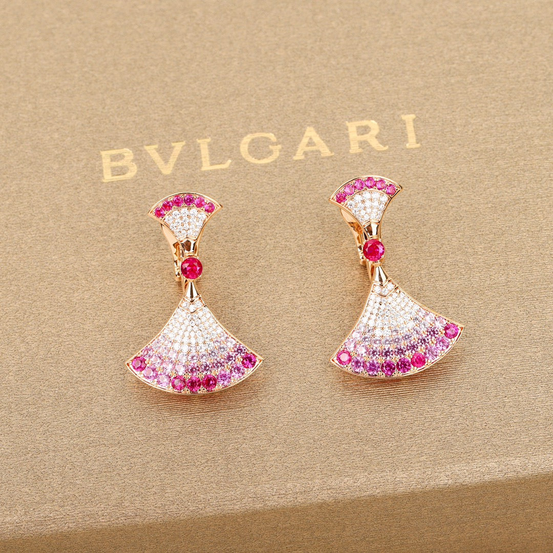 BVLGARI 925 Silver Crystal Earrings