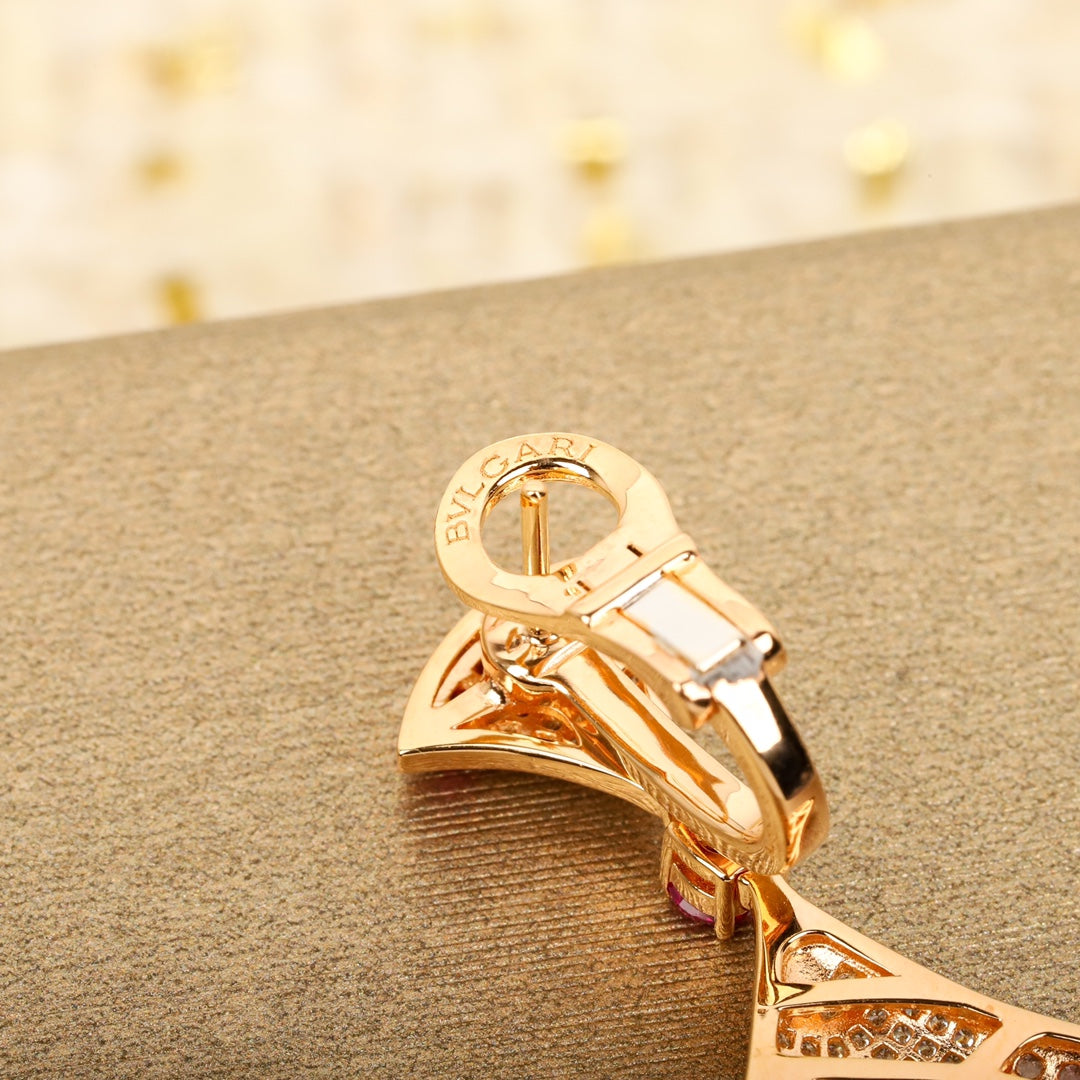 BVLGARI 925 Silver Crystal Earrings