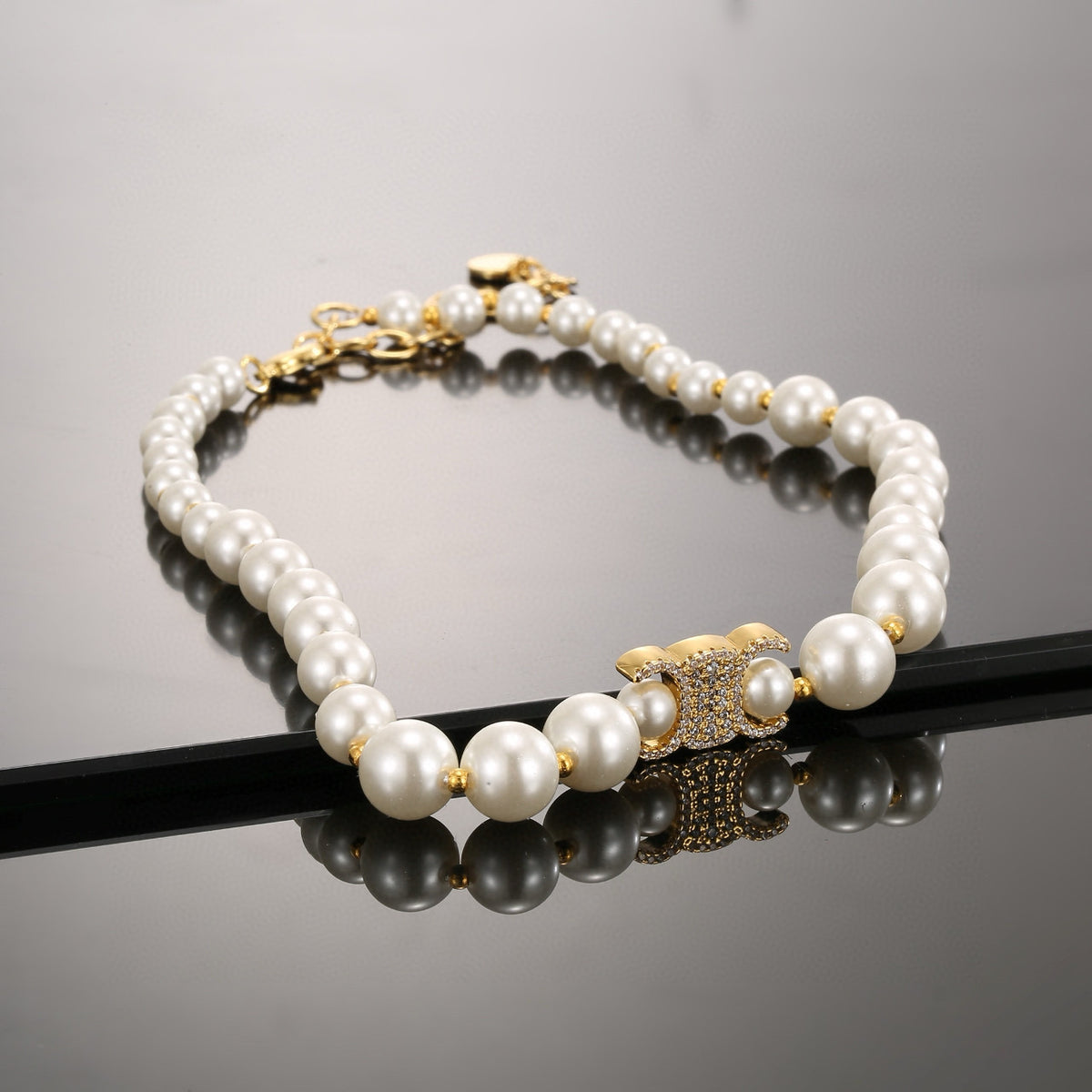 CELINE Pearl Gold-Plated Necklace
