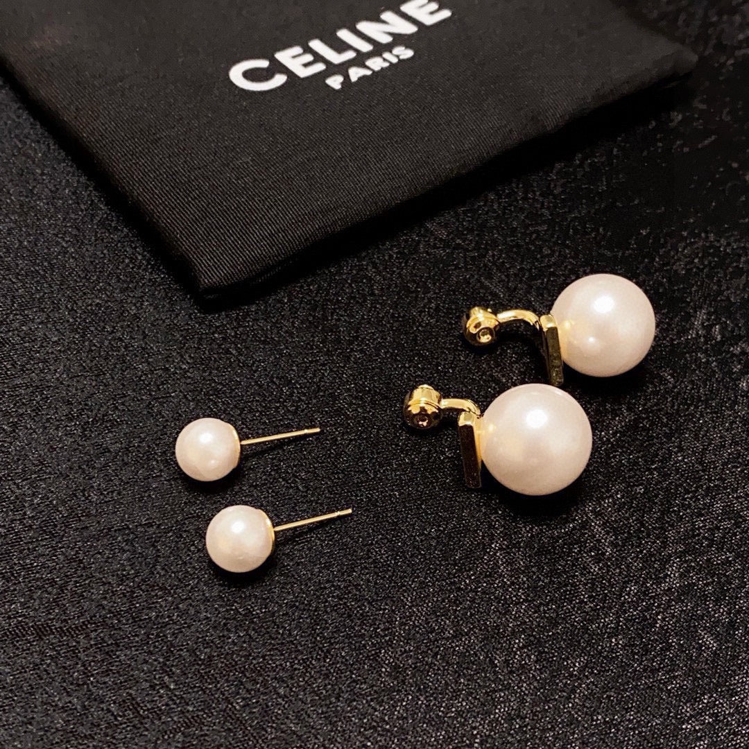 CELINE Pearl Triomphe Earrings