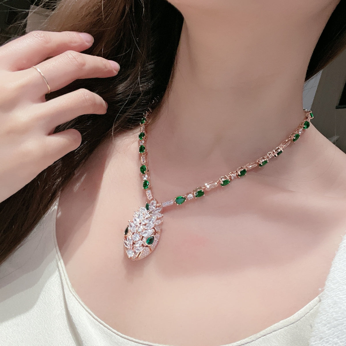 BVLGARI Crystal Serpenti Necklace