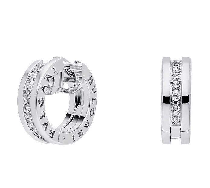 BVLGARI 925 Silver Crystal Earrings