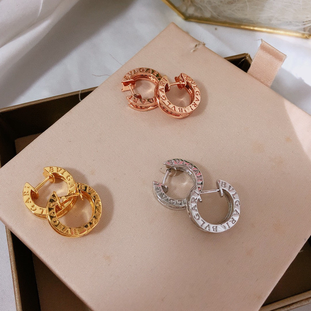 BVLGARI 925 Silver Crystal Earrings