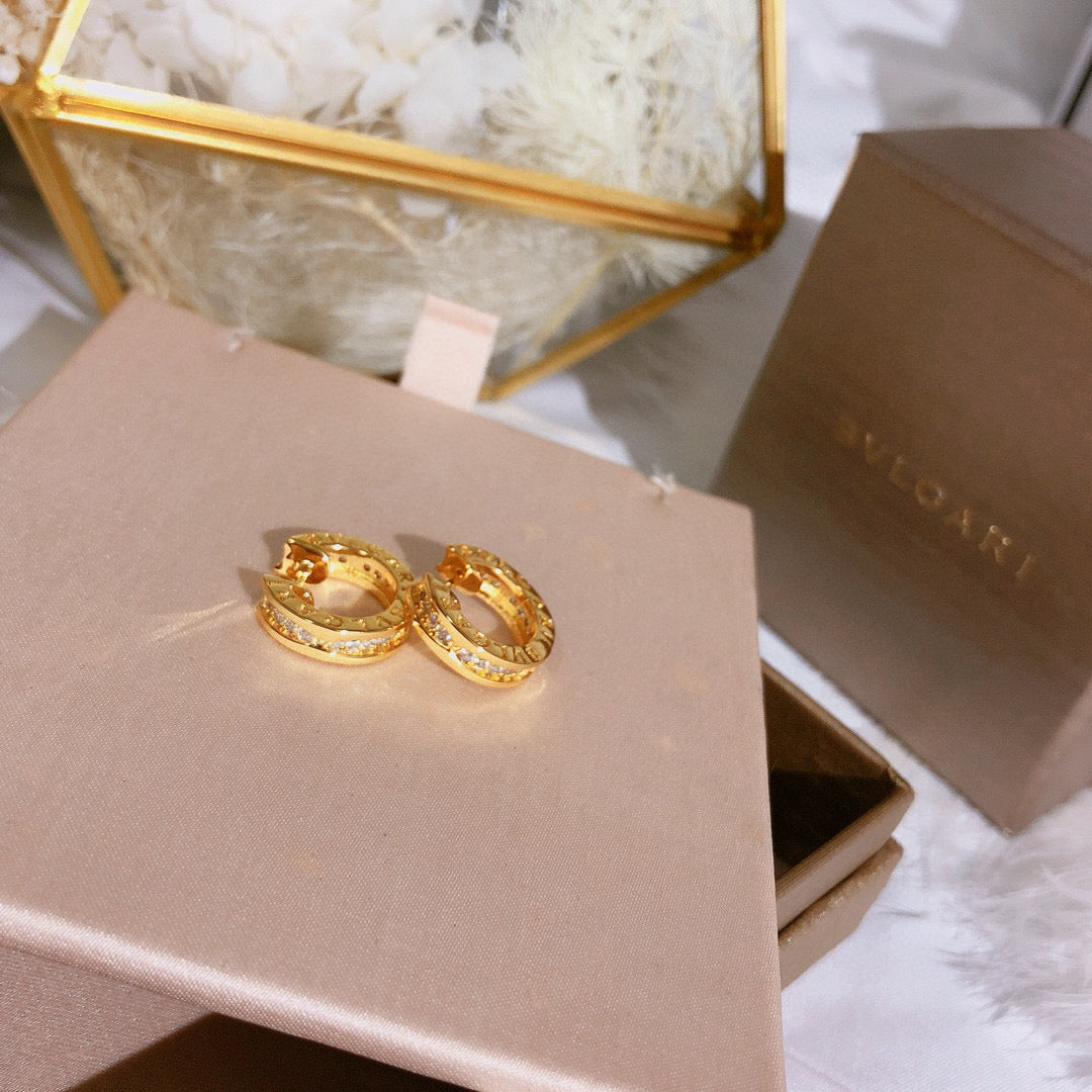 BVLGARI 925 Silver Crystal Earrings