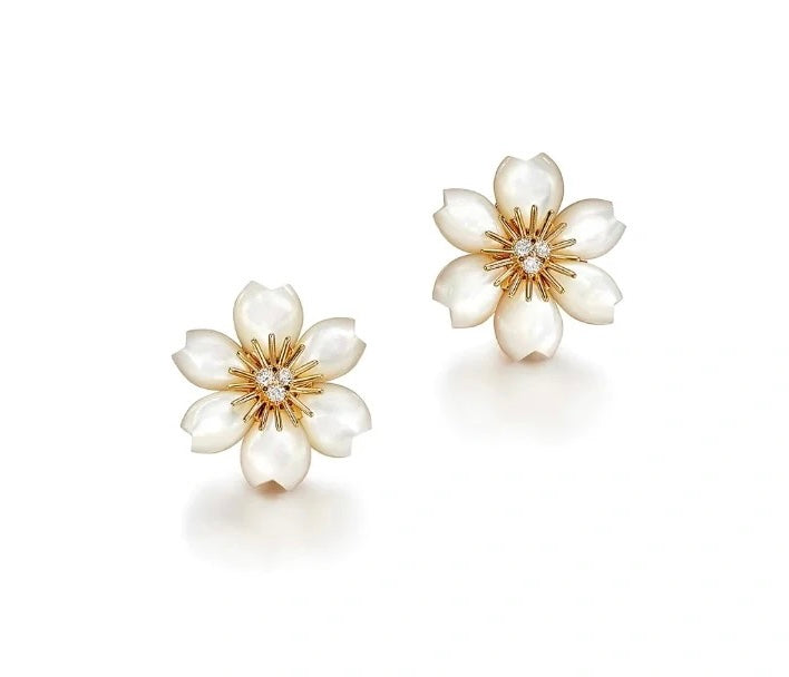 Van Cleef & Arpels Style Flower Stud Earrings