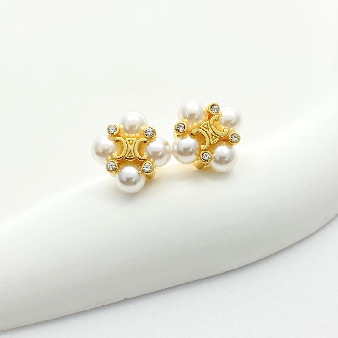CELINE Pearl Crystal Earrings