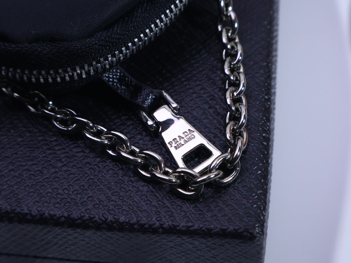 PRADA Triangle Logo Logo Detail Keychain