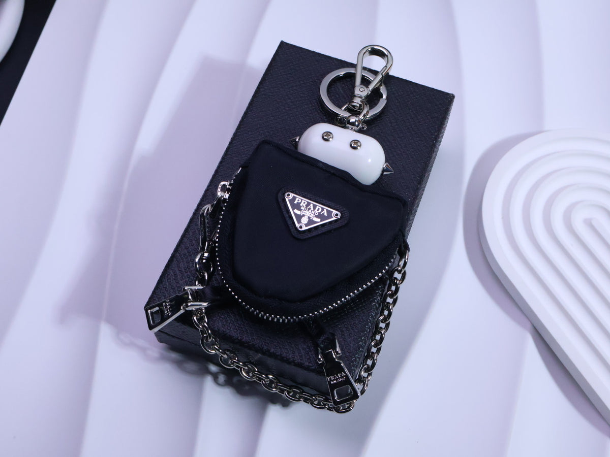 PRADA Triangle Logo Logo Detail Keychain