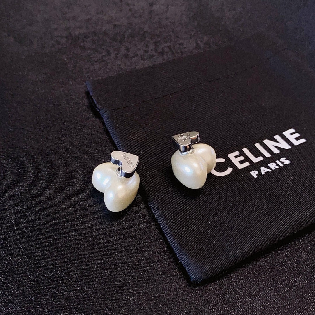 CELINE Triomphe Heart Earrings