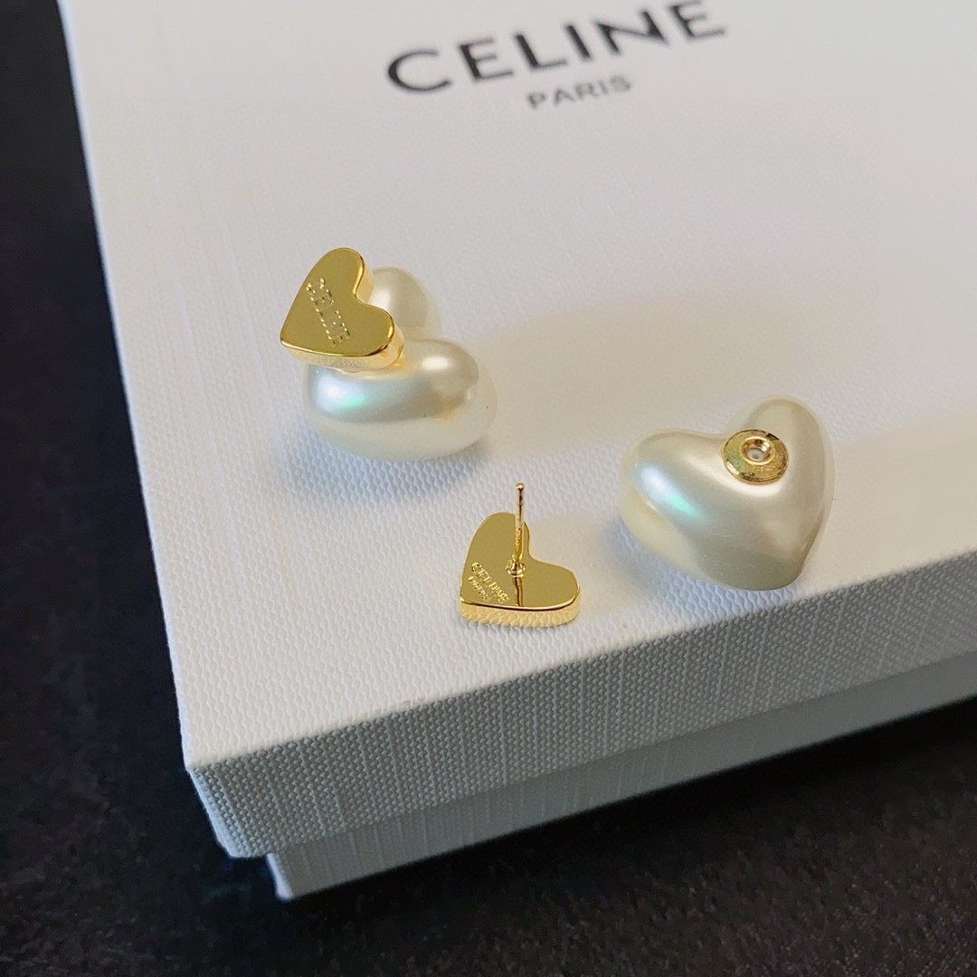 CELINE Triomphe Heart Earrings