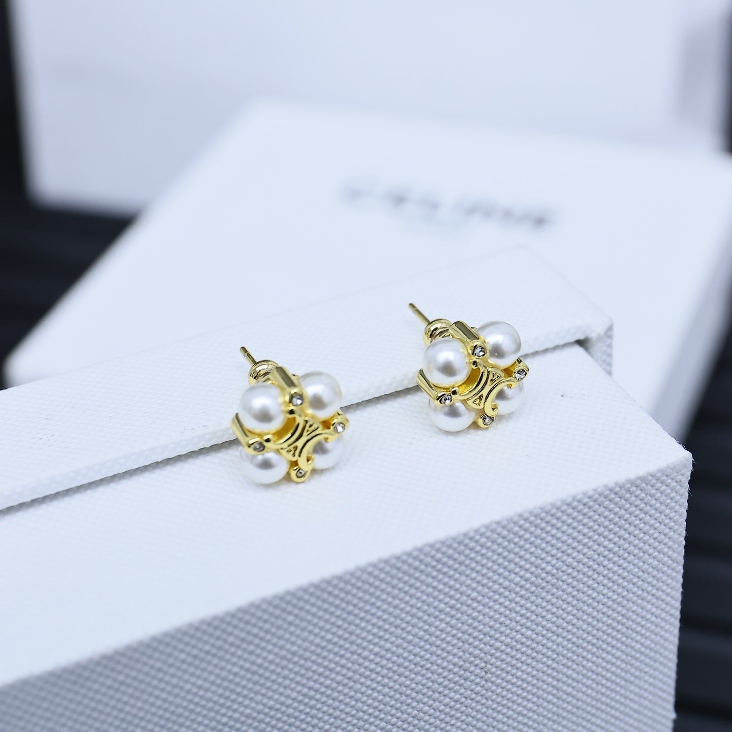 CELINE Pearl Crystal Earrings