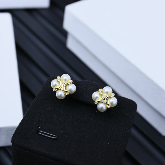 CELINE Pearl Crystal Earrings