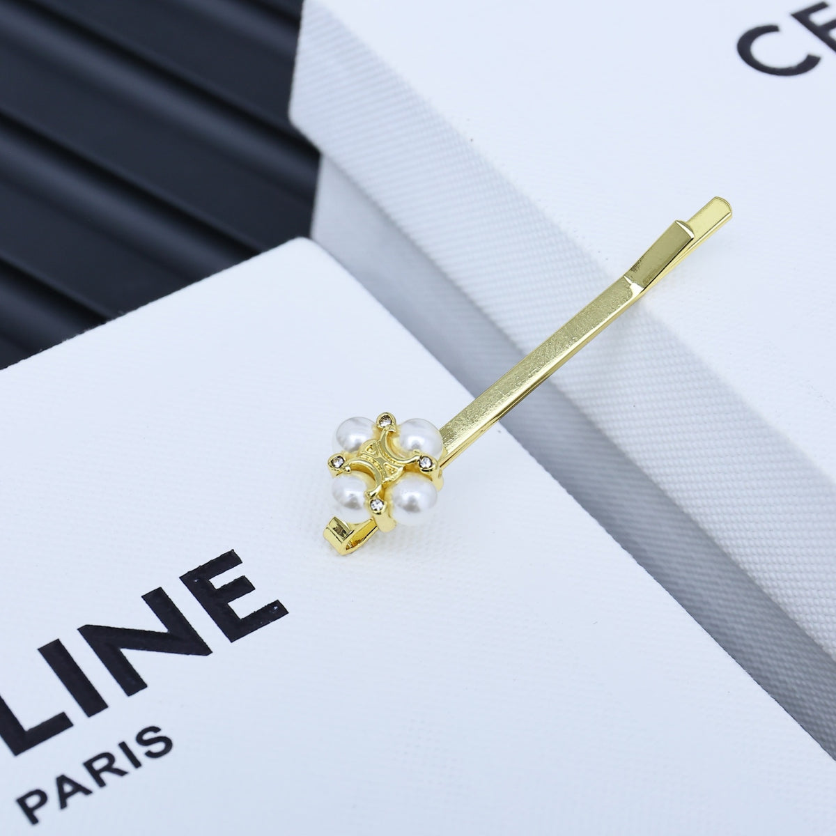 CELINE Pearl Crystal Hair Accessory
