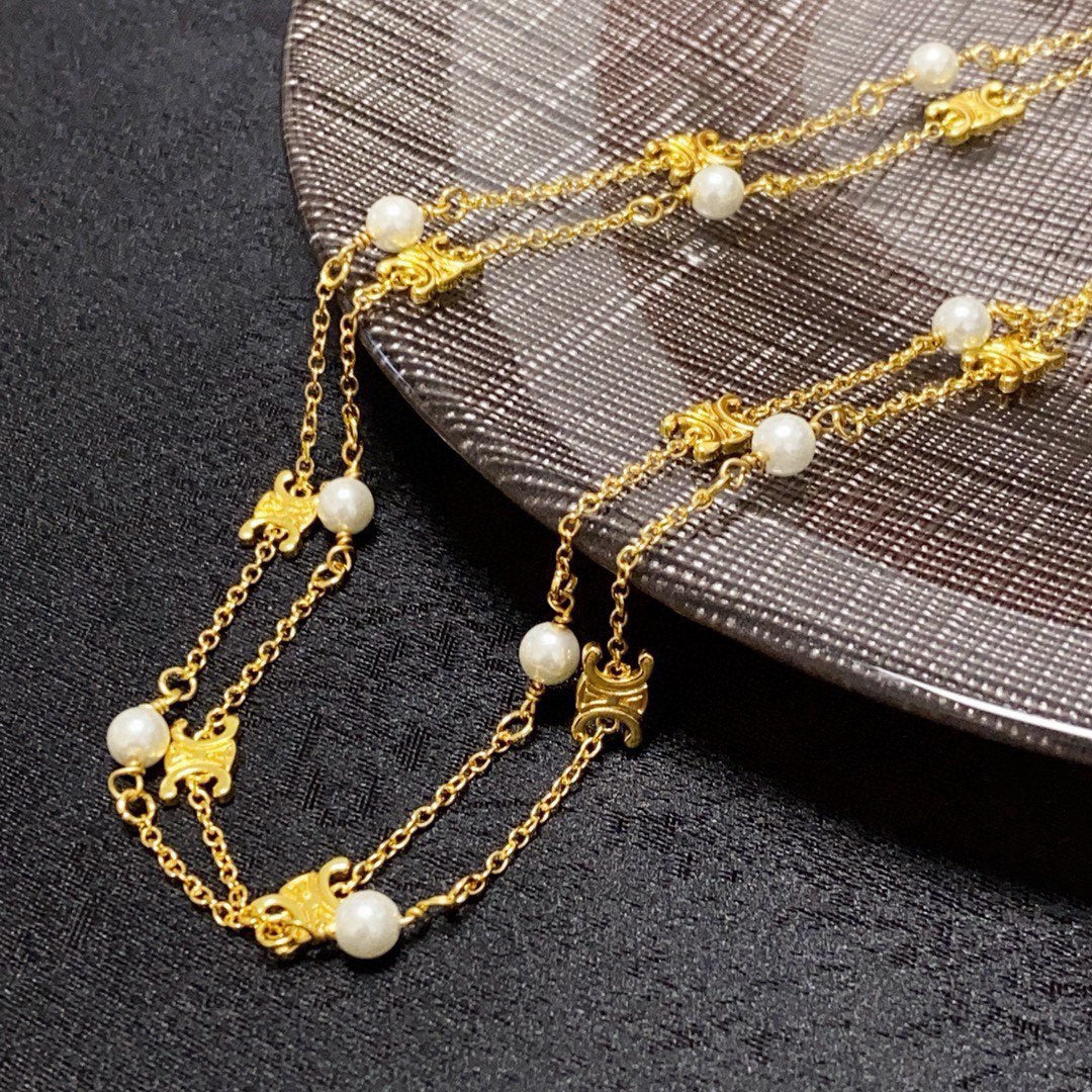 CELINE Pearl Triomphe Necklace