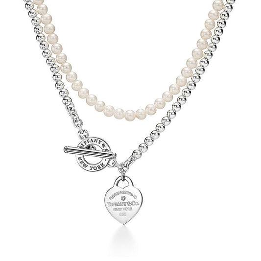 Tiffany & Co. Pearl Heart Necklace