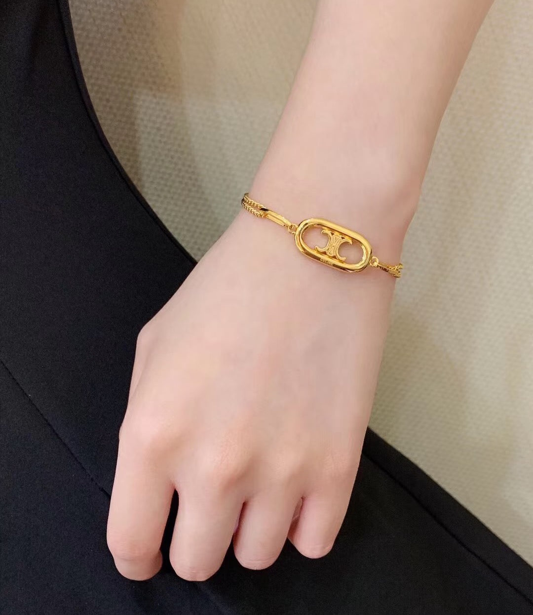 CELINE Brass Triomphe Necklace