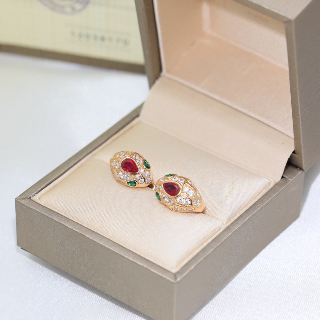 BVLGARI 925 Silver Crystal Earrings